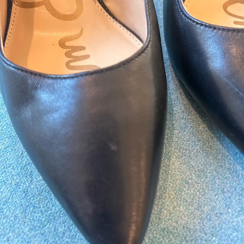 Sam Edelman Tristan Classic Black pointy toe leather pumps - Picture 4 of 5